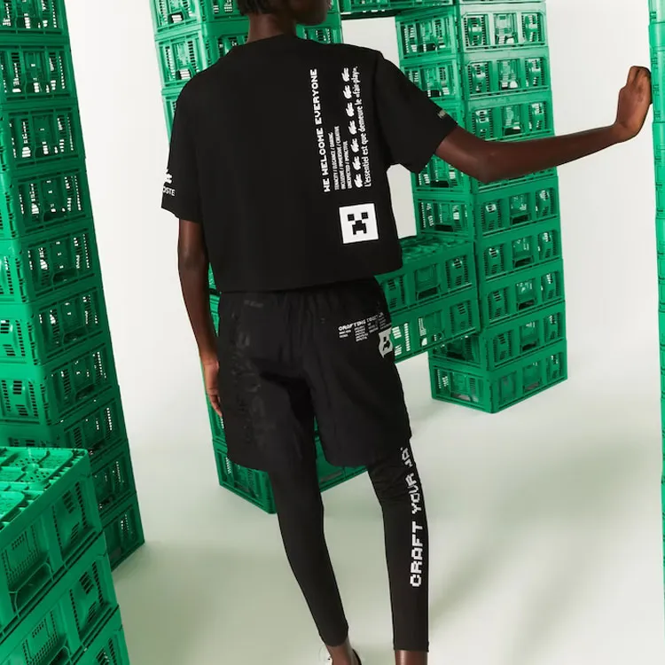 LACOSTE Minecraft T-Shirt Women's Black-3