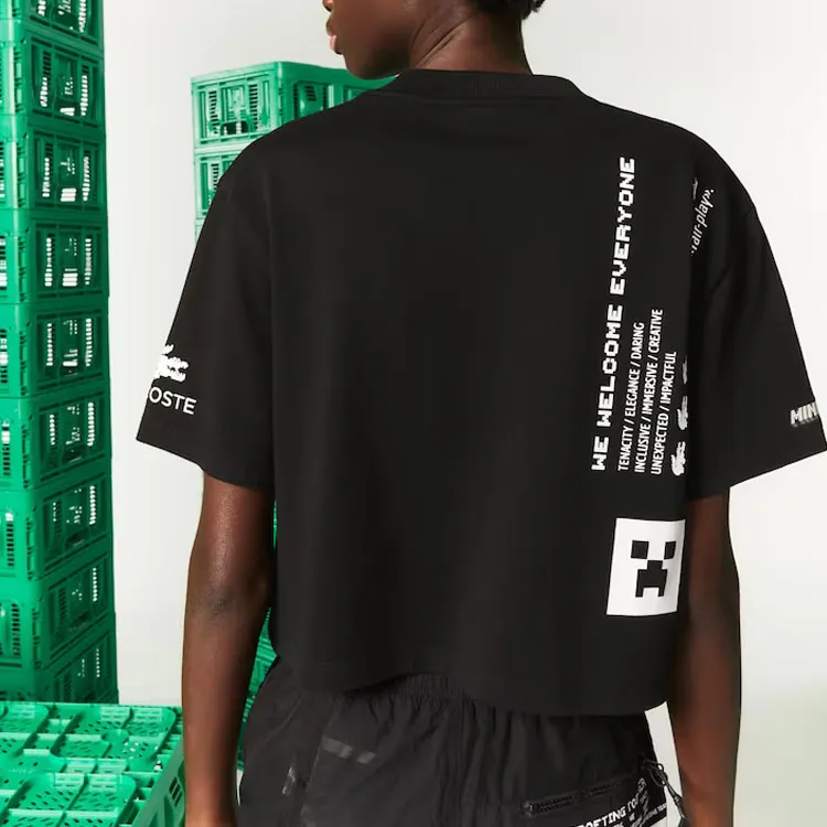 LACOSTE Minecraft T-Shirt Women's Black-4