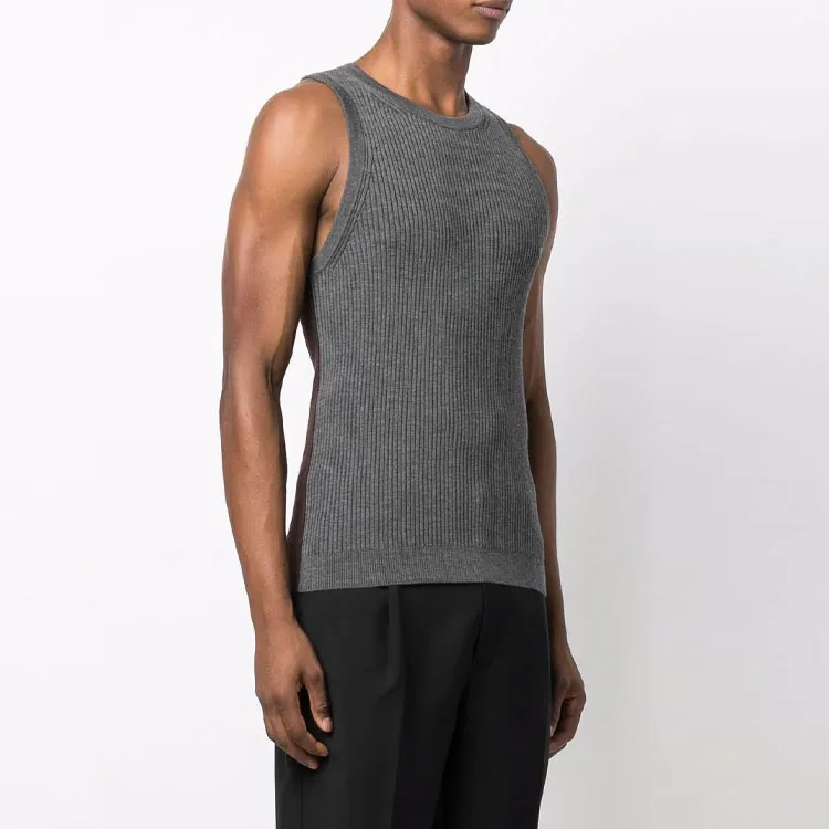 Burberry Tank Tops Men Gray-2