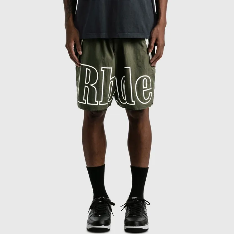 RHUDE Casual Shorts Men Green-7