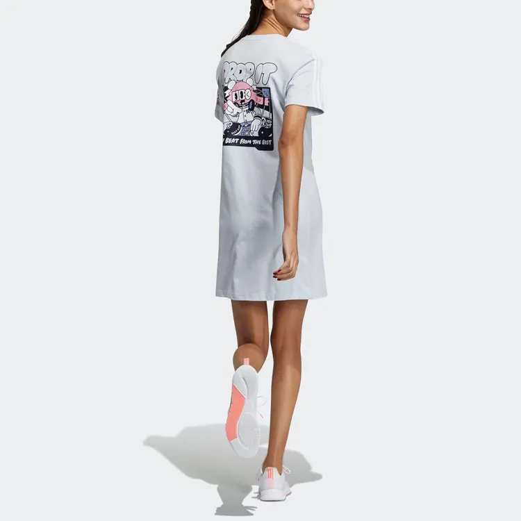 Adidas Neo Short Sleeved Dresses Women's Blue-2
