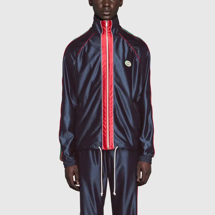 GUCCI Shiny Jersey Jacket With Web-3