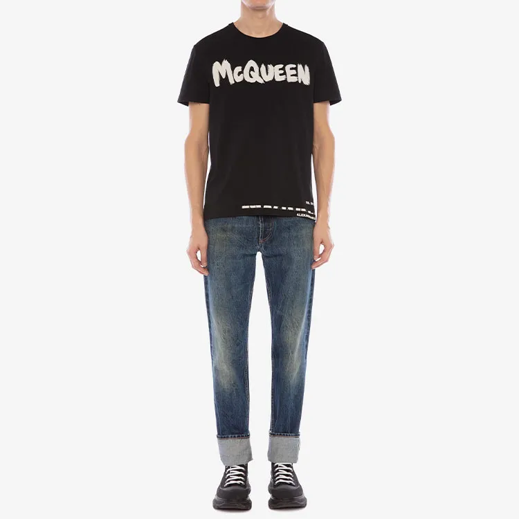Alexander McQueen Logo Printed Crewneck T Shirt-4