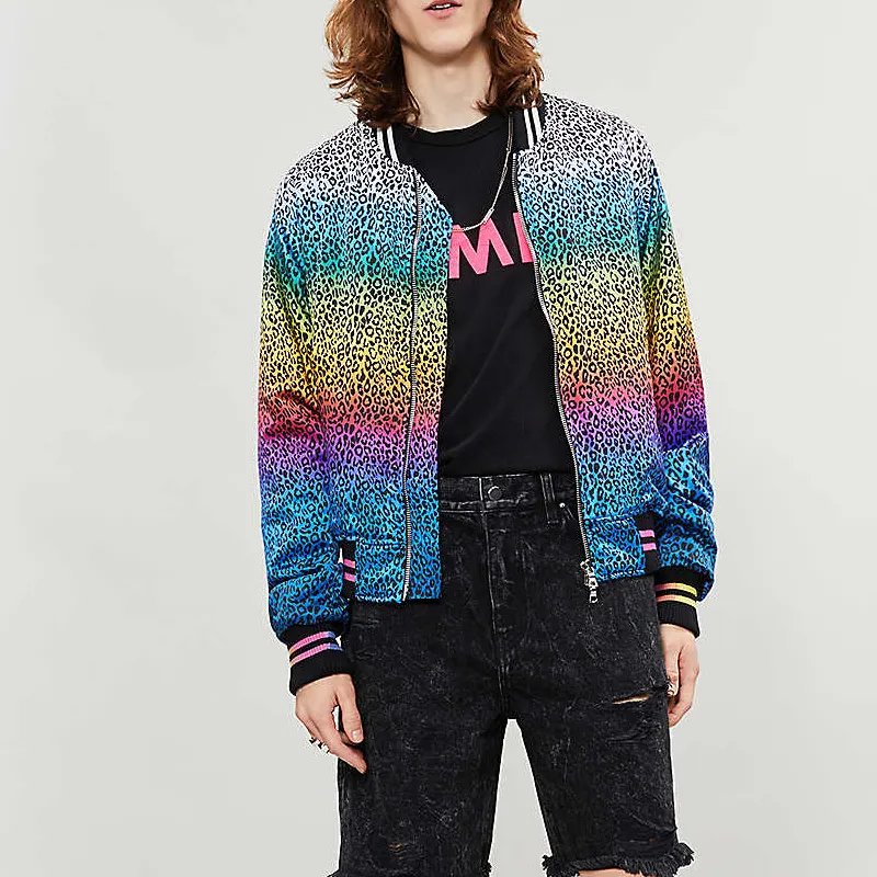 AMIRI Leopard Rainbow Bomber Jacket-1