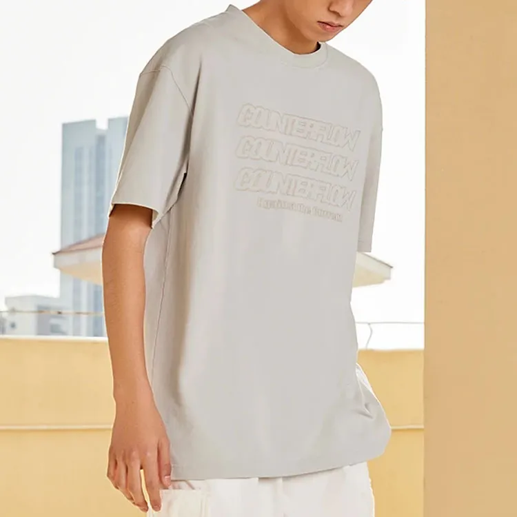 LiNing Sports Fashion Collection T Shirt Unisex Gray Linen-2