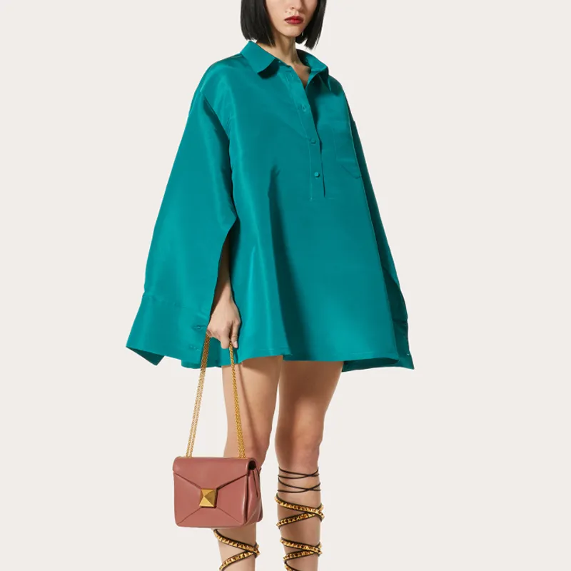 Valentino Long-Sleeved Dresses Women's Blue-3