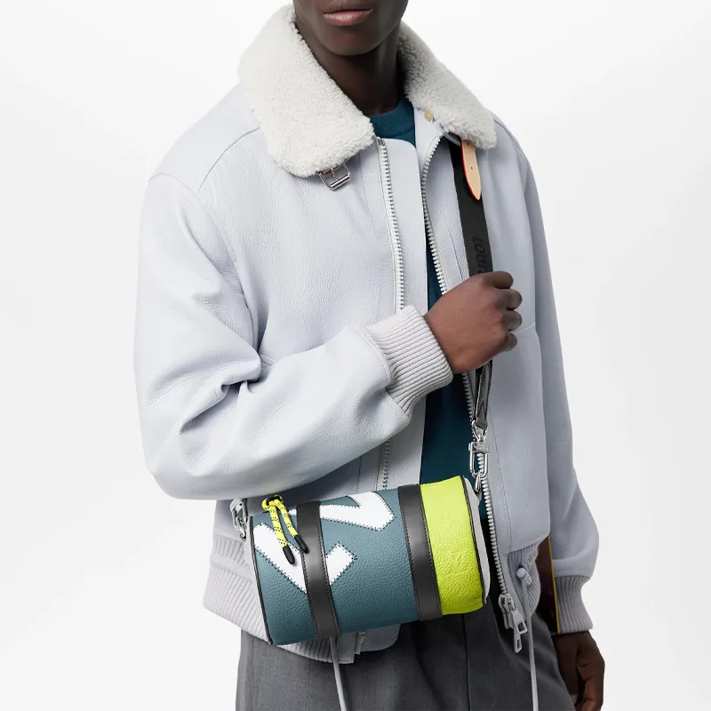 LOUIS VUITTON Polochon Bag Blue/Yellow-6