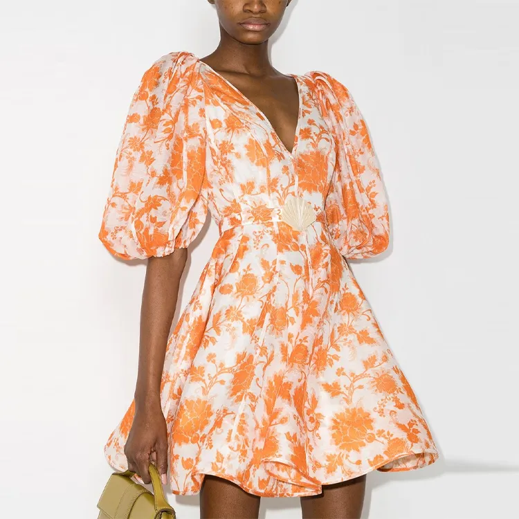 Zimmermann Short-Sleeved Dresses Women's Orange-1