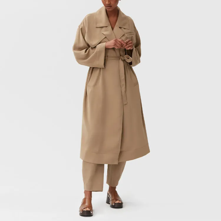 GANNI Trench Coats Women's Khaki-2