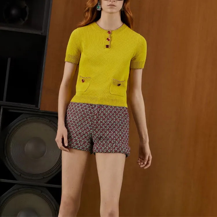 GUCCI Crew neck Short sleeve Knit Top-1