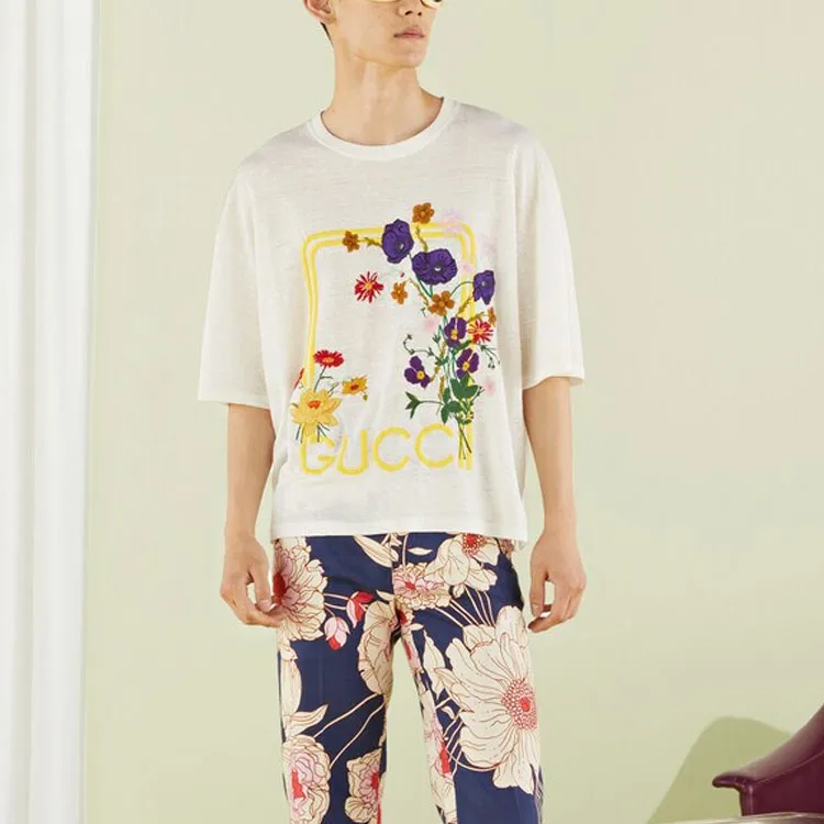 GUCCI Lovelight Linen T-shirt-2