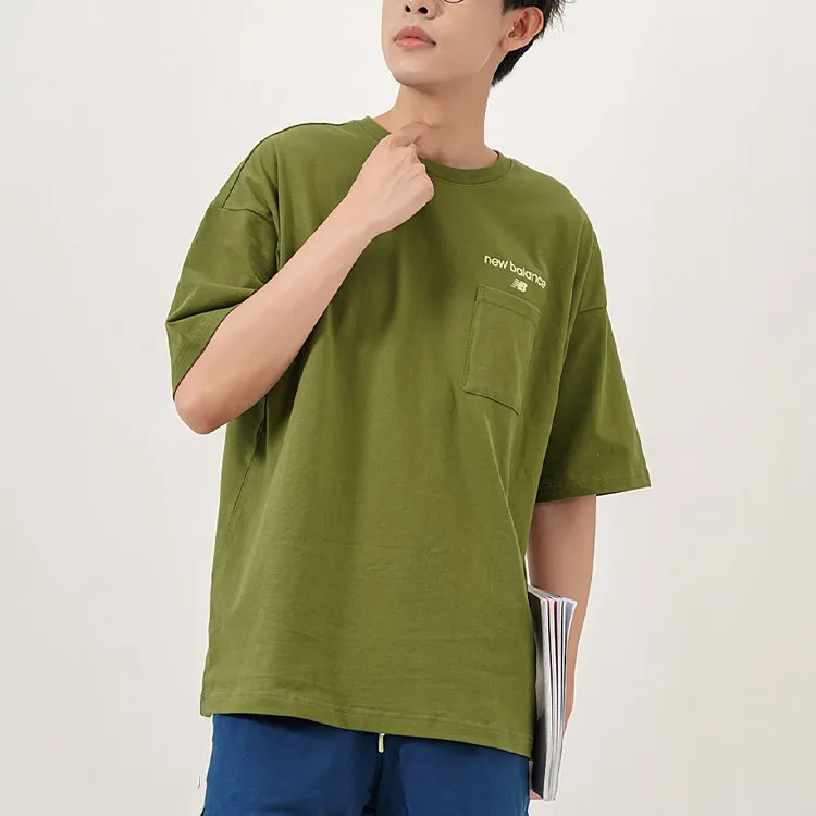 New Balance Drop Shoulder Sleeve T Shirt Men's Green-5
