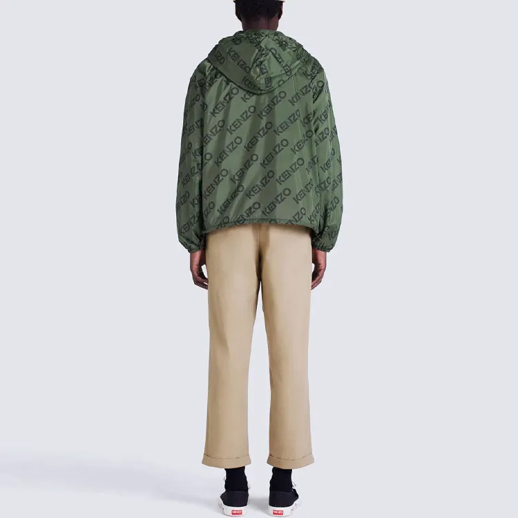 KENZO Logo Printed Half Zipped Hooded Jacket-3