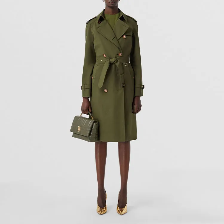 Burberry Trench Coats Women's Army Green-3