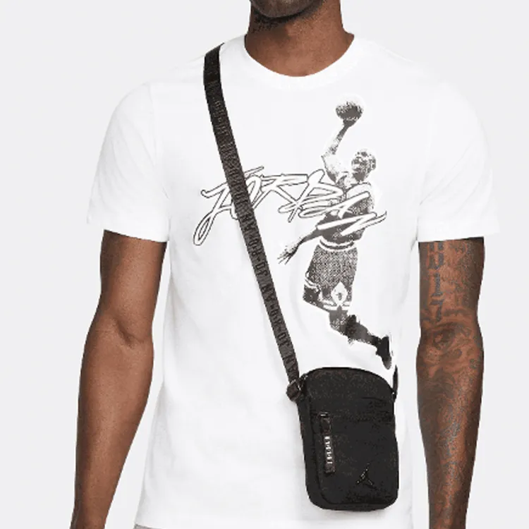 Jordan Cotton Shoulder Bag, Crossbody Bag Regular Unisex Black-4