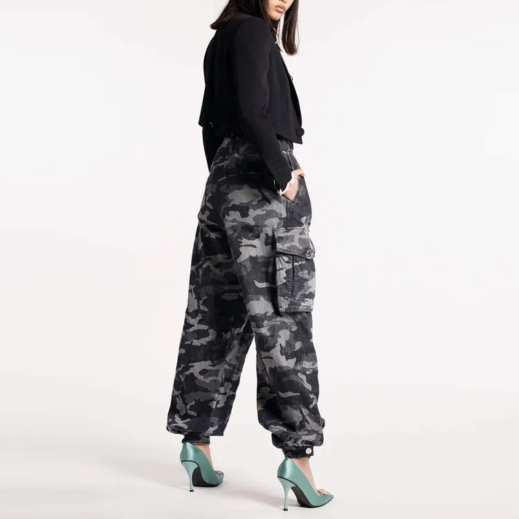 DSQUARED 2 Camouflage Print High Waist Tousers-4