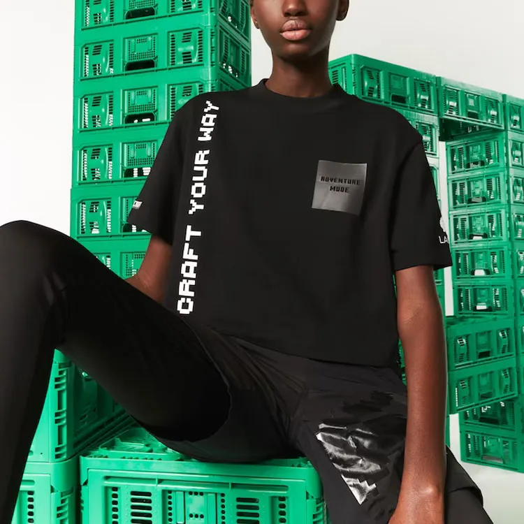 LACOSTE Minecraft T-Shirt Women's Black-6