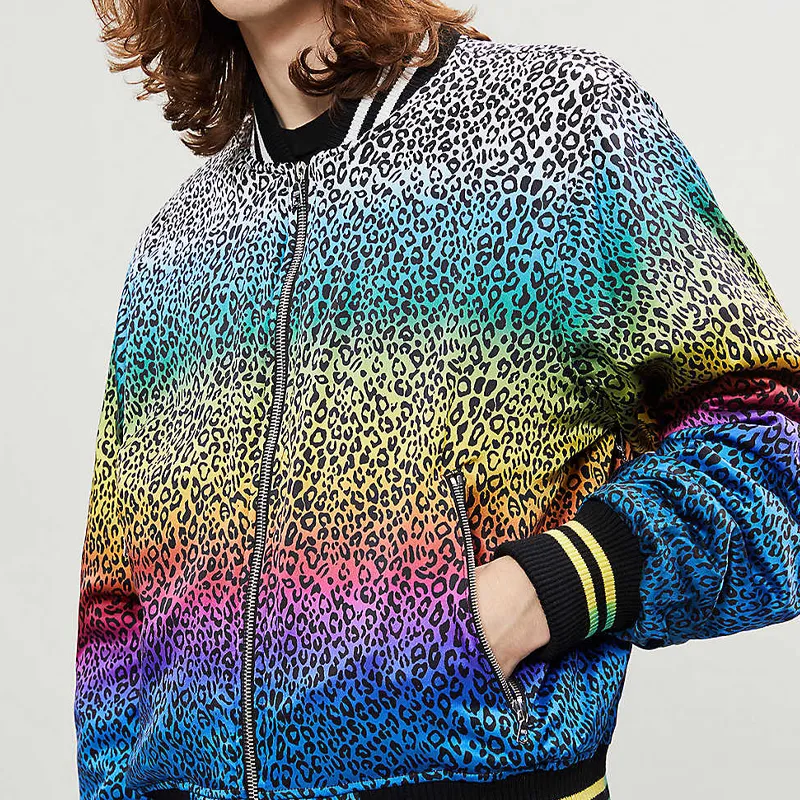 AMIRI Leopard Rainbow Bomber Jacket-3