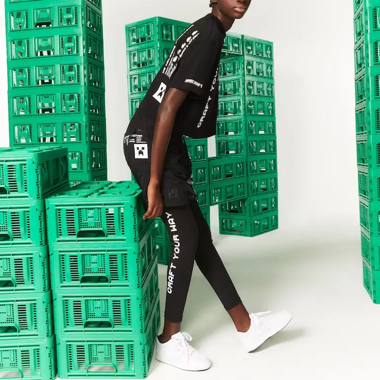 LACOSTE Minecraft T-Shirt Women's Black-5