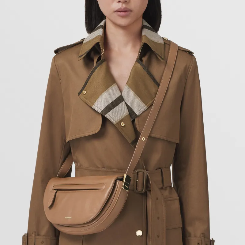 Burberry Olympia Dyed Lambskin Ellenria Half Moon Bag Portable Crossbody Bag Shoulder Bag Women's Brown-7