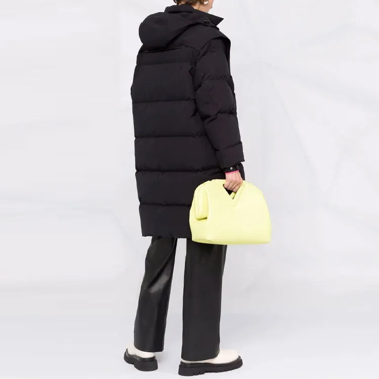 Bottega Veneta Long Fronted Popeline Puffer Jacket Black-2