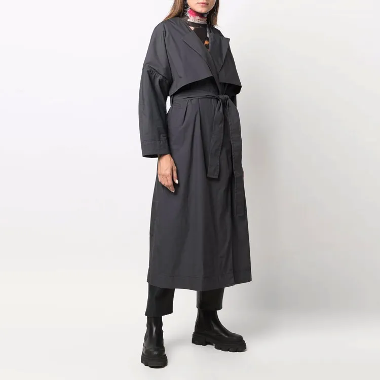 GANNI Trench Coats Women's Dark Gray-1