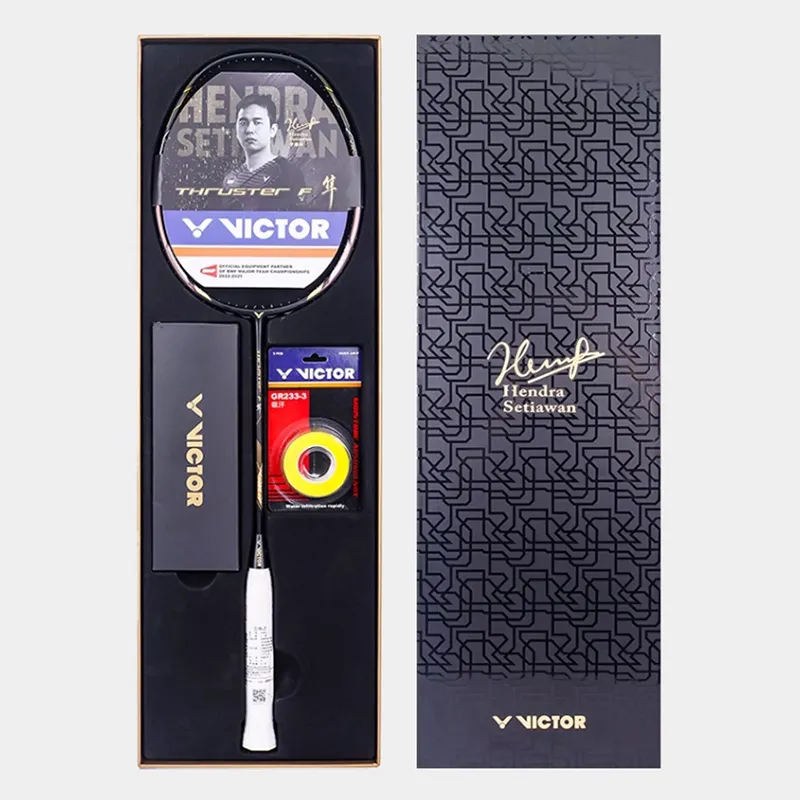 VICTOR TK F Set Full Carbon Badminton Rackets Professional Unisex Single Racket Black Gold-3