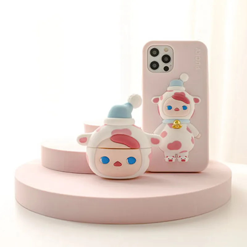 POP MART Silicone Material Phone Cases Compatible With IPhone 12/12 PRO Cute Style-2