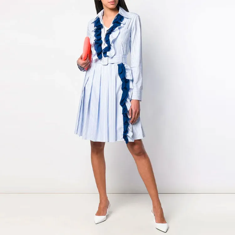 PRADA Long-Sleeved Dresses Women's Blue-1