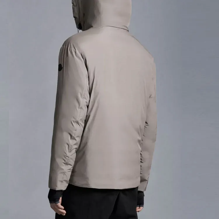 Moncler SS22 Solid Color Hooded Down Jacket Men's Brown-2