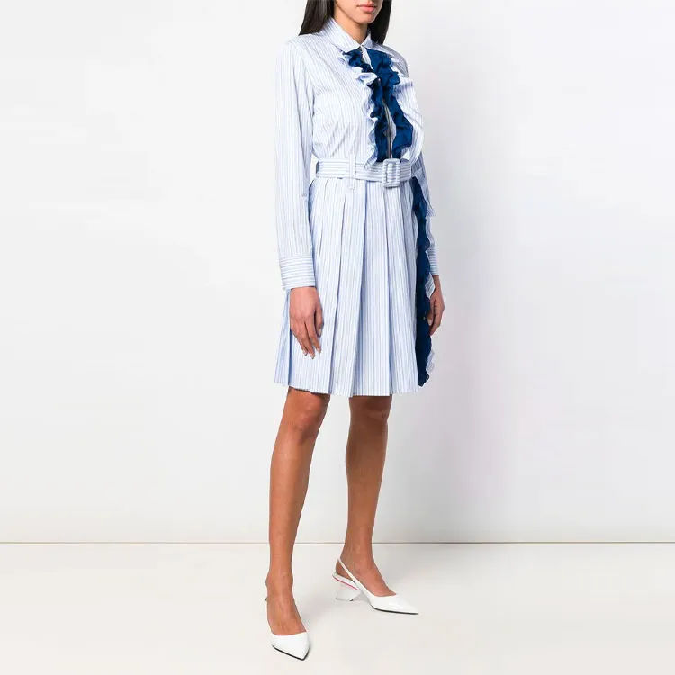 PRADA Long-Sleeved Dresses Women's Blue-3