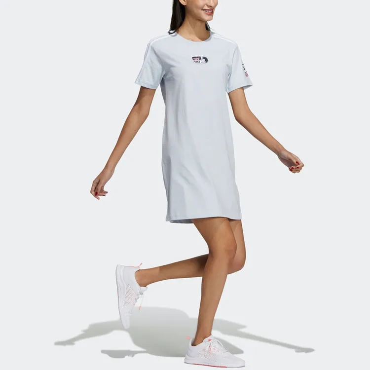 Adidas Neo Short Sleeved Dresses Women's Blue-3