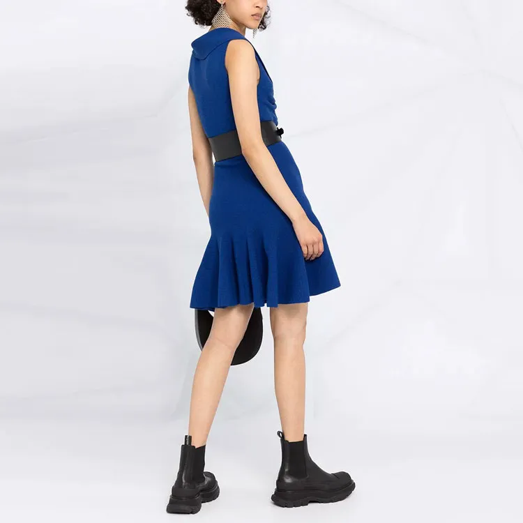 Alexander McQueen Sleeveless Dress Women's Blue-2