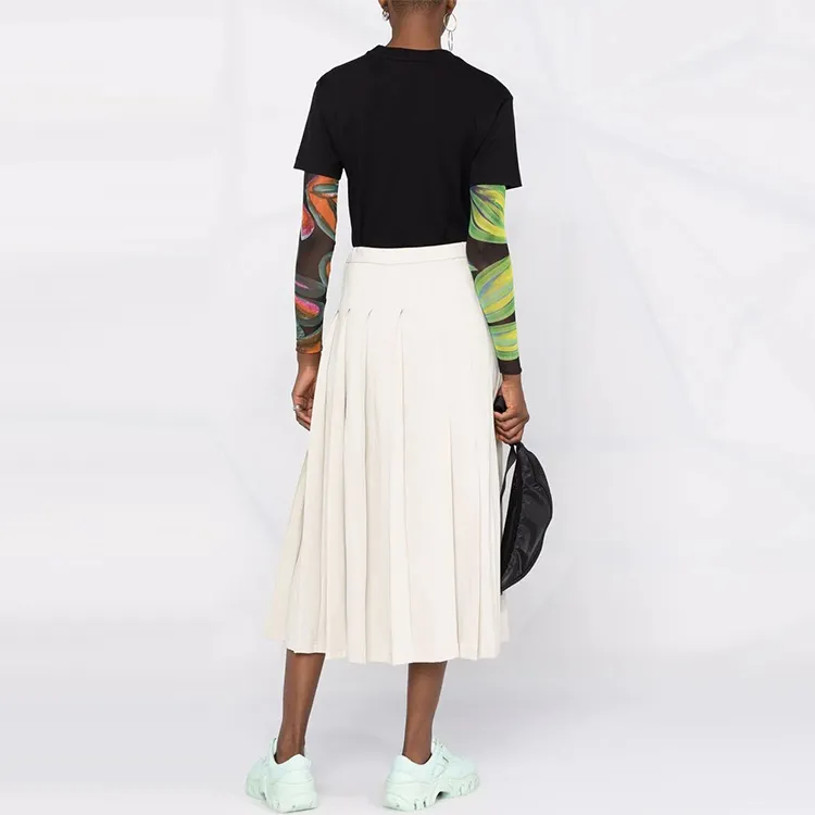 Y 3 Casual Long Skirts Women's White-2
