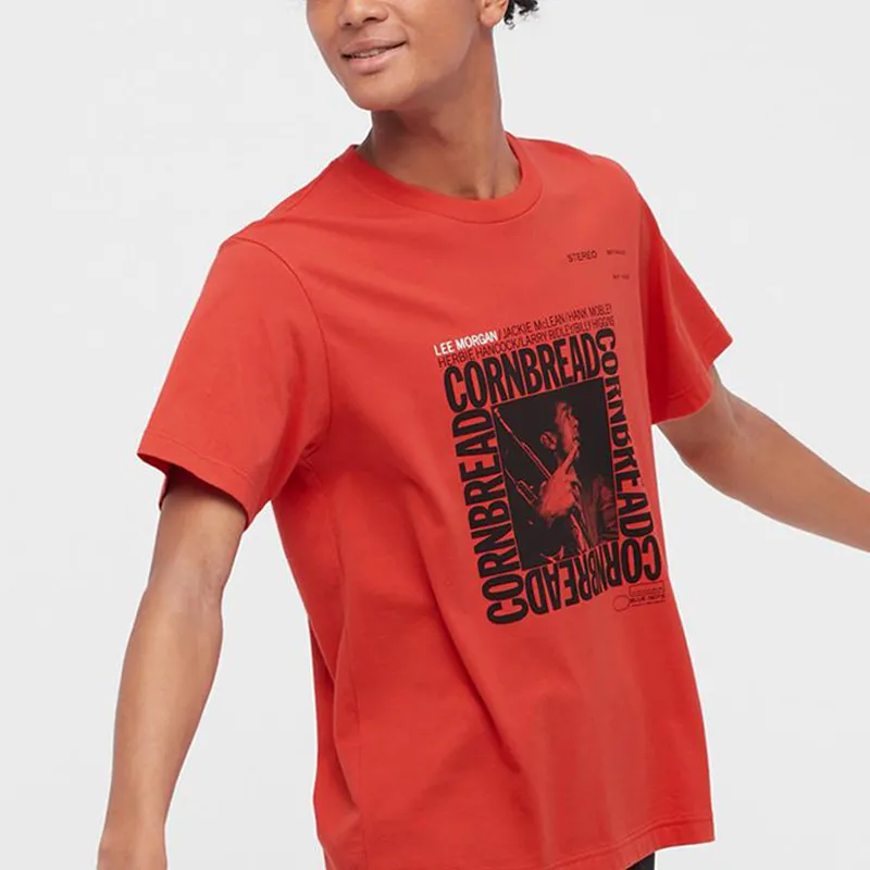 UNIQLO T Shirt Unisex Coral Red-1