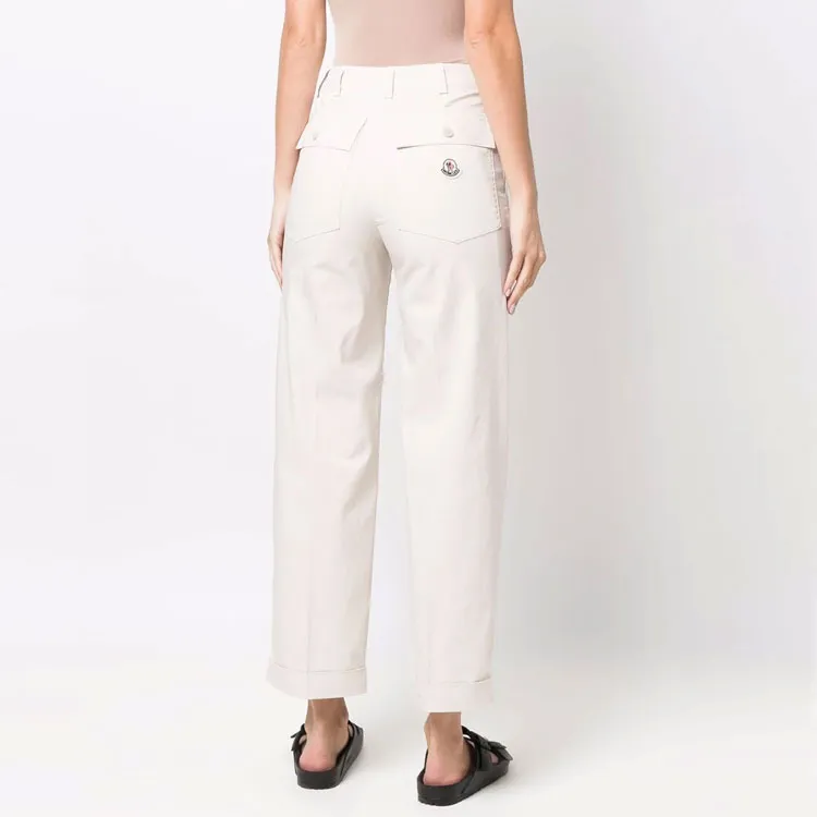 Moncler Logo Patch Straight Leg Pants-3