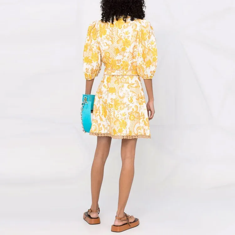 Zimmermann Short-Sleeved Dresses Women's Yellow-1