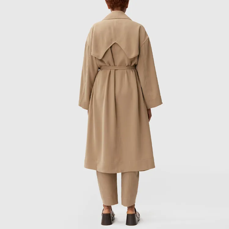 GANNI Trench Coats Women's Khaki-3