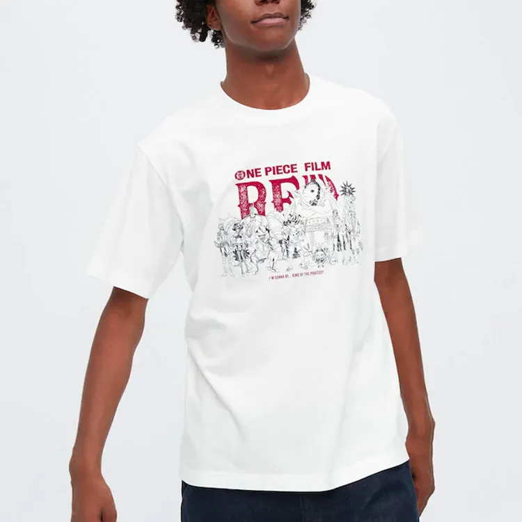 UNIQLO x One Piece Film Red T-Shirt Men's White-2