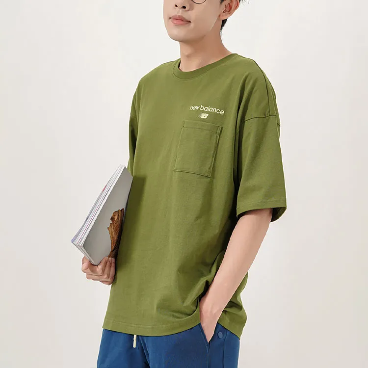 New Balance Drop Shoulder Sleeve T Shirt Men's Green-6