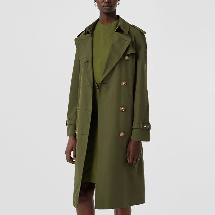 Burberry Trench Coats Women's Army Green-5