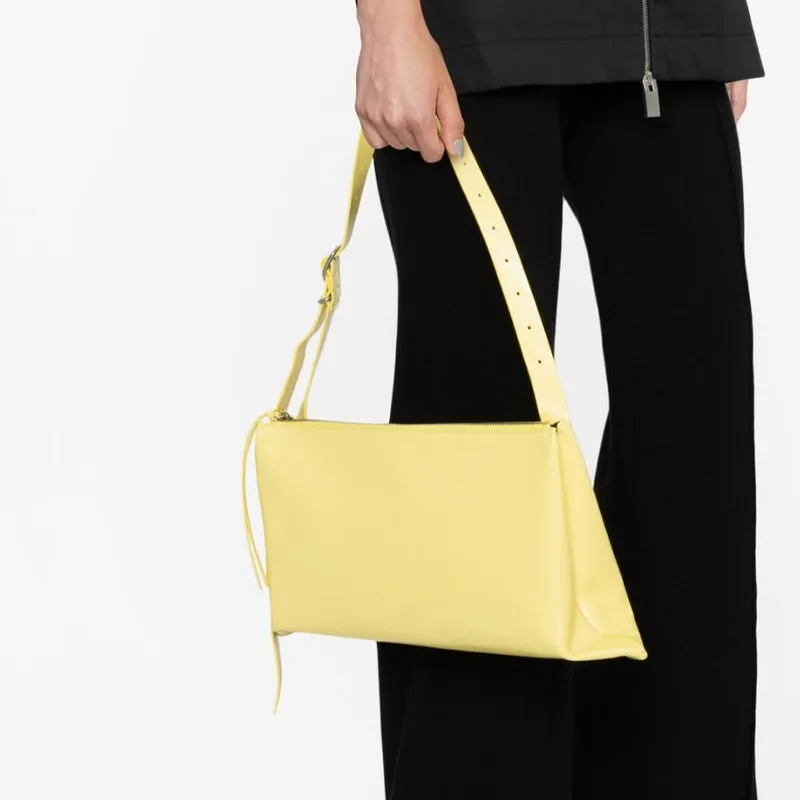 JIL SANDER Folded Edge Zipped Medium Shoulder Bag-4