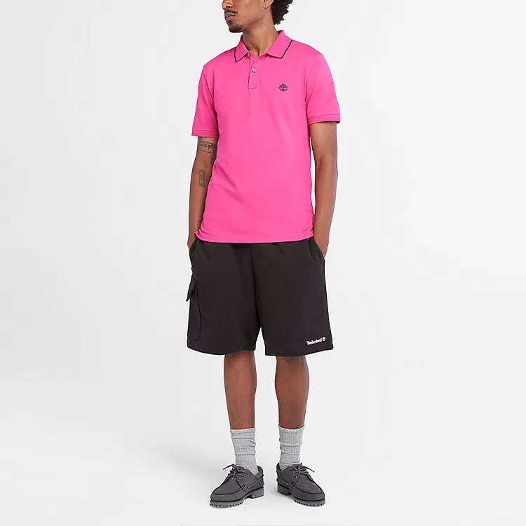 Timberland Polo Shirts Men Pink-1
