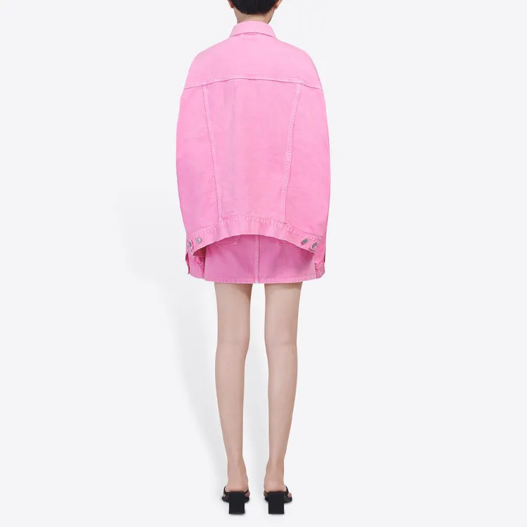 Balenciaga Denim Jacket Women's Pink-3