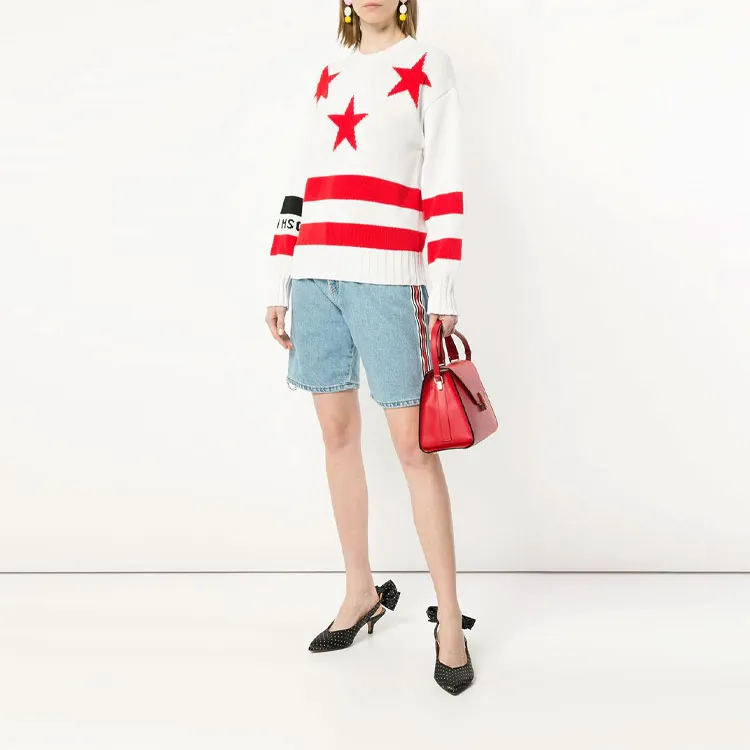 MSGM FW21 Loose Fit Sweater Women's White-1