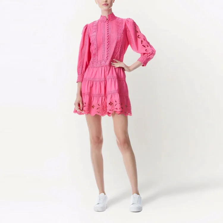 ALICE+OLIVIA Long-Sleeved Dresses Women's Rose Red-1