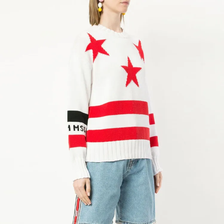 MSGM FW21 Loose Fit Sweater Women's White-2