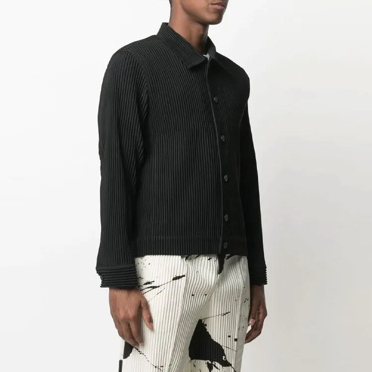 Homme Plissé Issey Miyake Shirts Men Black-3