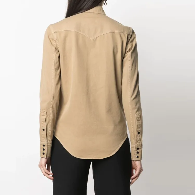SAINT LAURENT Shirts Women's Khaki-3