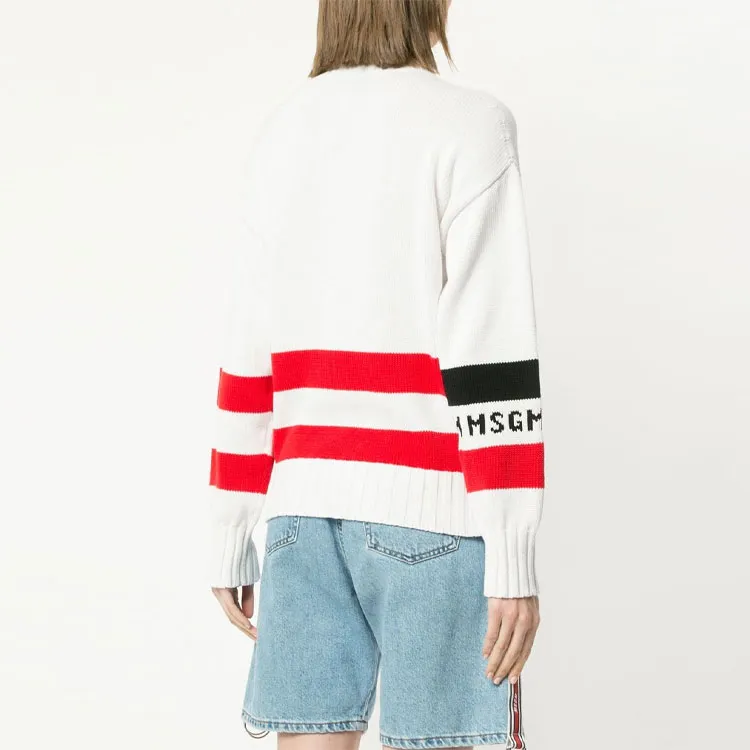 MSGM FW21 Loose Fit Sweater Women's White-3